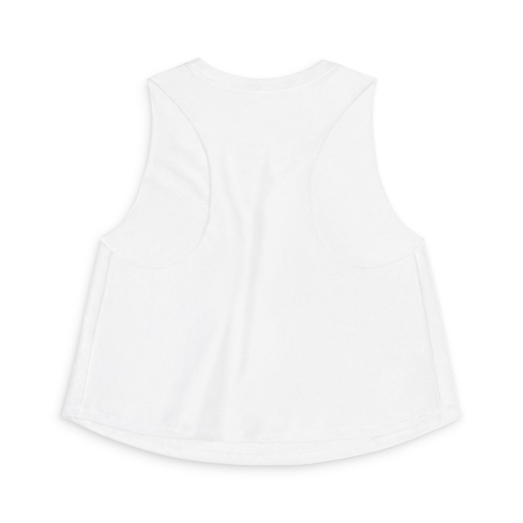 Exxtra Animated Racerback Women's Crop Top - White