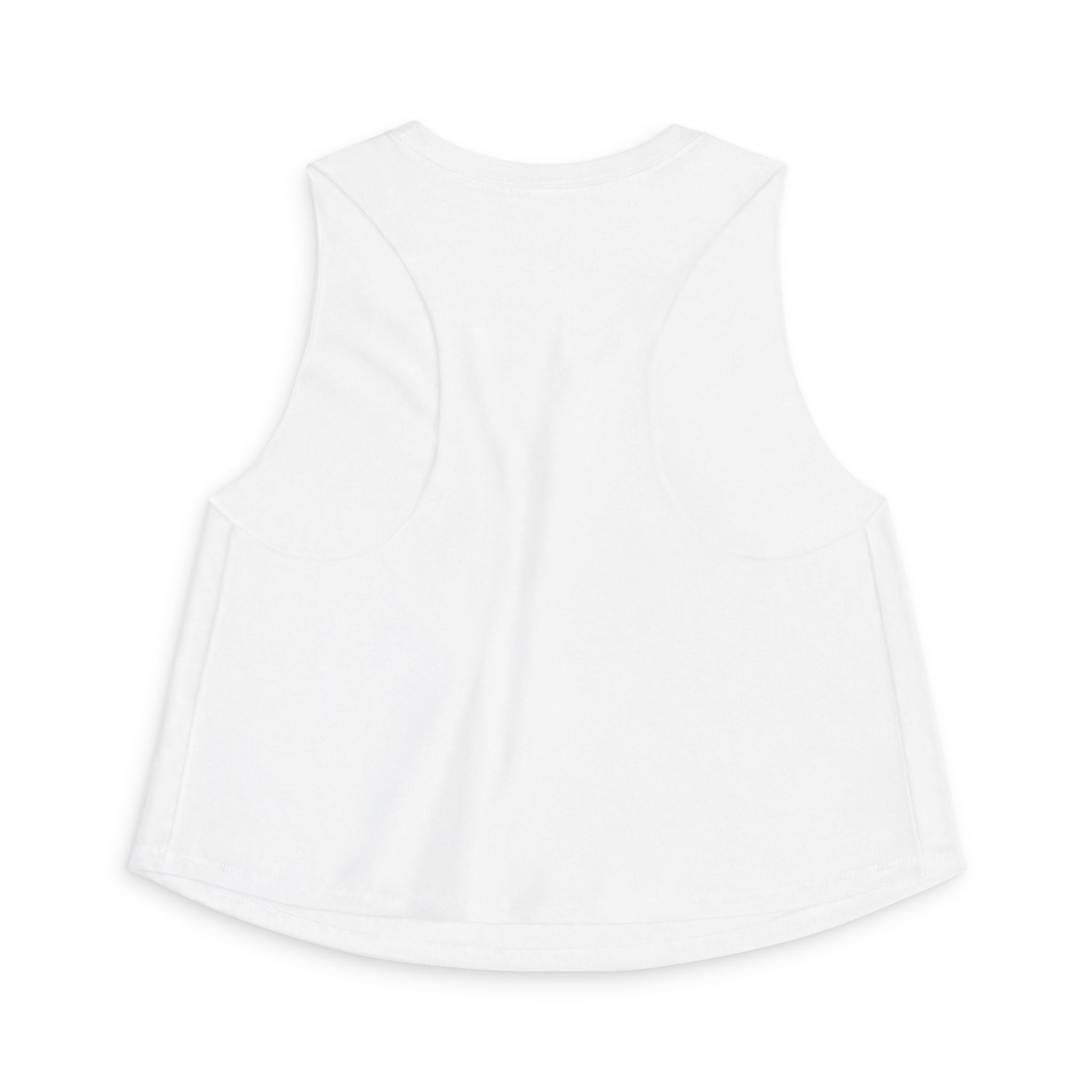 Exxtra Animated Racerback Women's Crop Top - White