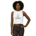Exxtra Animated Racerback Women's Crop Top - White