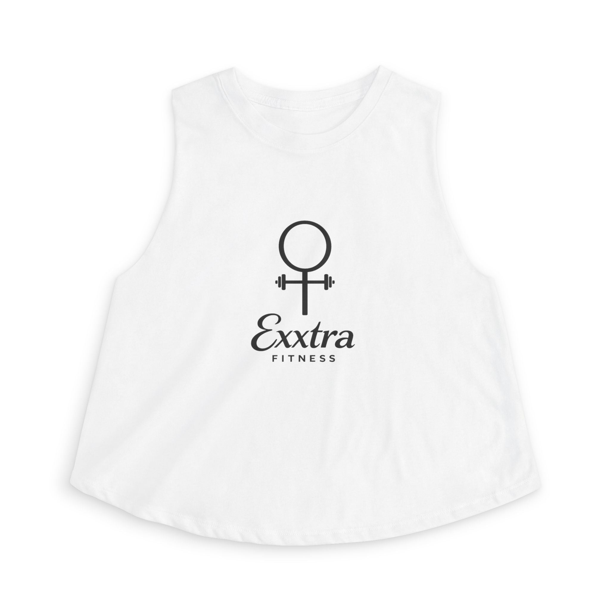 Exxtra Animated Racerback Women's Crop Top - White